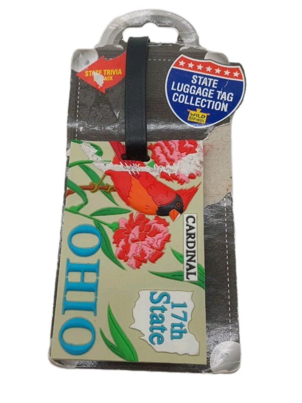 Wild Republic Ohio Luggage Tag Cardinal Floral